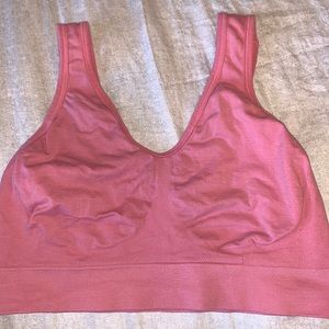 Pink work out sorts bra, XL no padding, no itchiness!!!